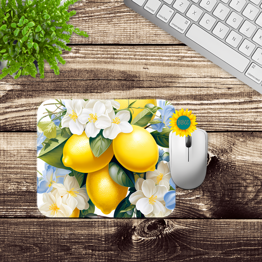 Lemon Blossom Summer Mouse Pad