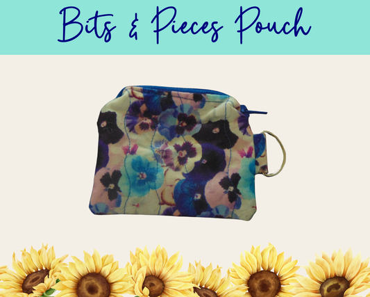 Pansy Meadow Bits & Pieces Pouch | Handmade Fabric Zipper Pouch
