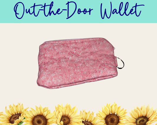 Whispering Vines Pink Out-the-Door Wallet | Handmade Fabric Wallet