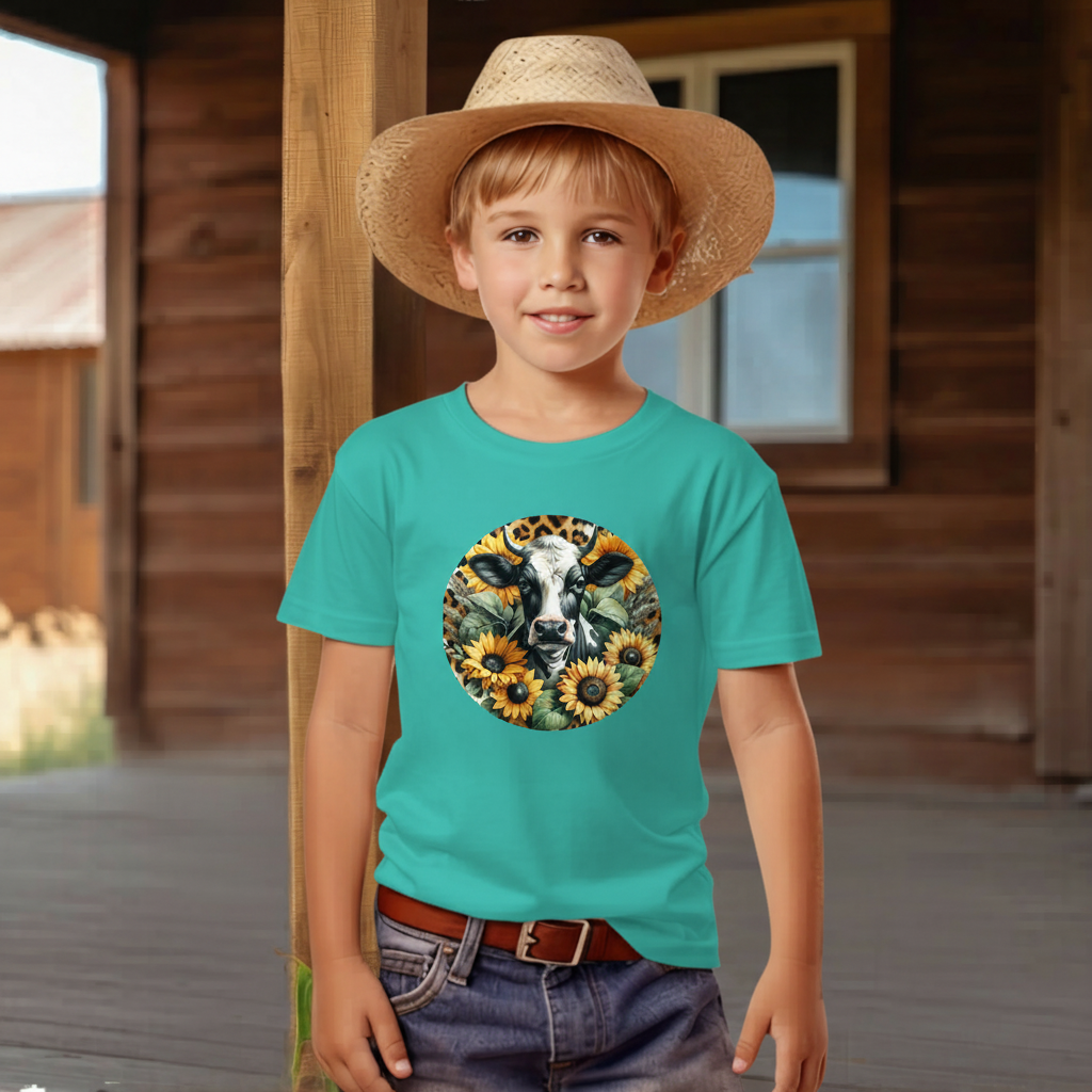 Sunflower Cow Youth Graphic Tee