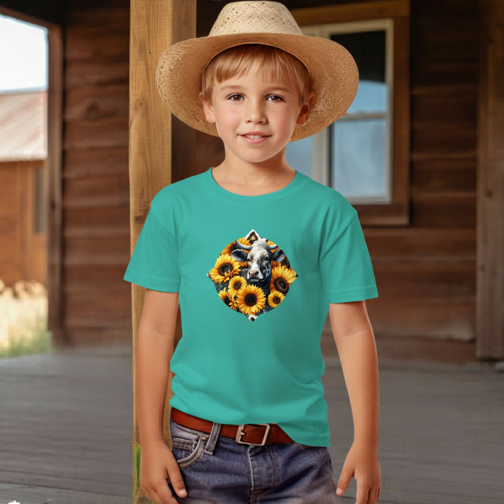 Sunflower Cow Youth Graphic Tee
