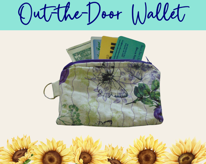 Butterfly Hollow Purple Out-the-Door Wallet | Handmade Fabric Wallet