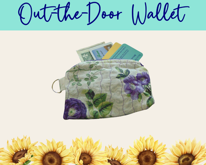 Butterfly Hollow Purple Out-the-Door Wallet | Handmade Fabric Wallet