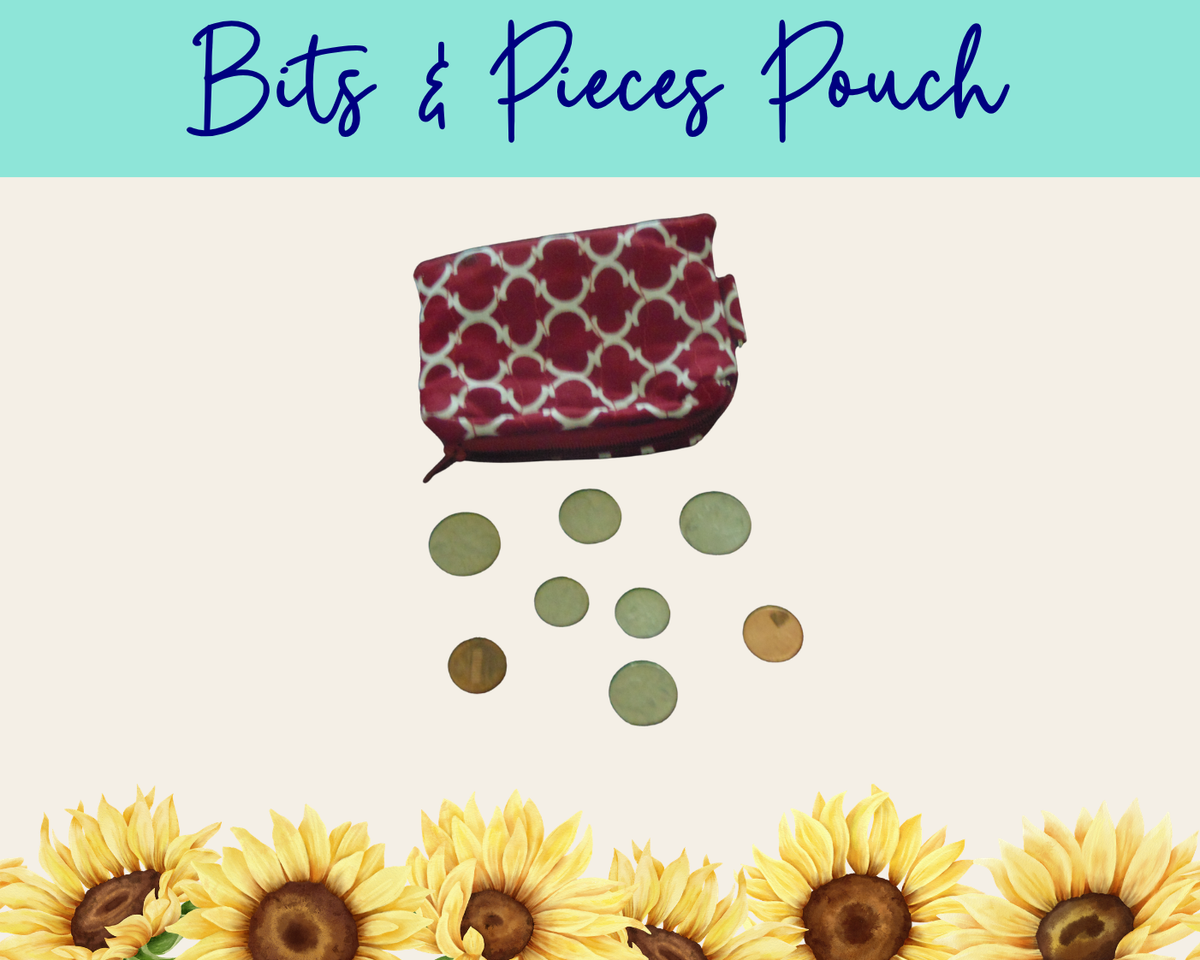 Americana Red Lattice Bits & Pieces Pouch | Handmade Fabric Zipper Pouch