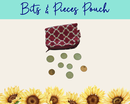 Americana Red Lattice Bits & Pieces Pouch | Handmade Fabric Zipper Pouch