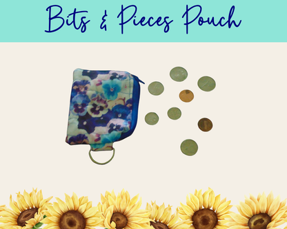 Pansy Meadow Bits & Pieces Pouch | Handmade Fabric Zipper Pouch