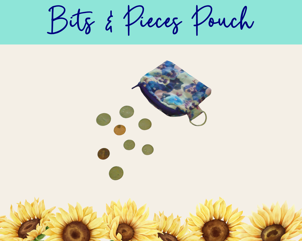 Pansy Meadow Bits & Pieces Pouch | Handmade Fabric Zipper Pouch