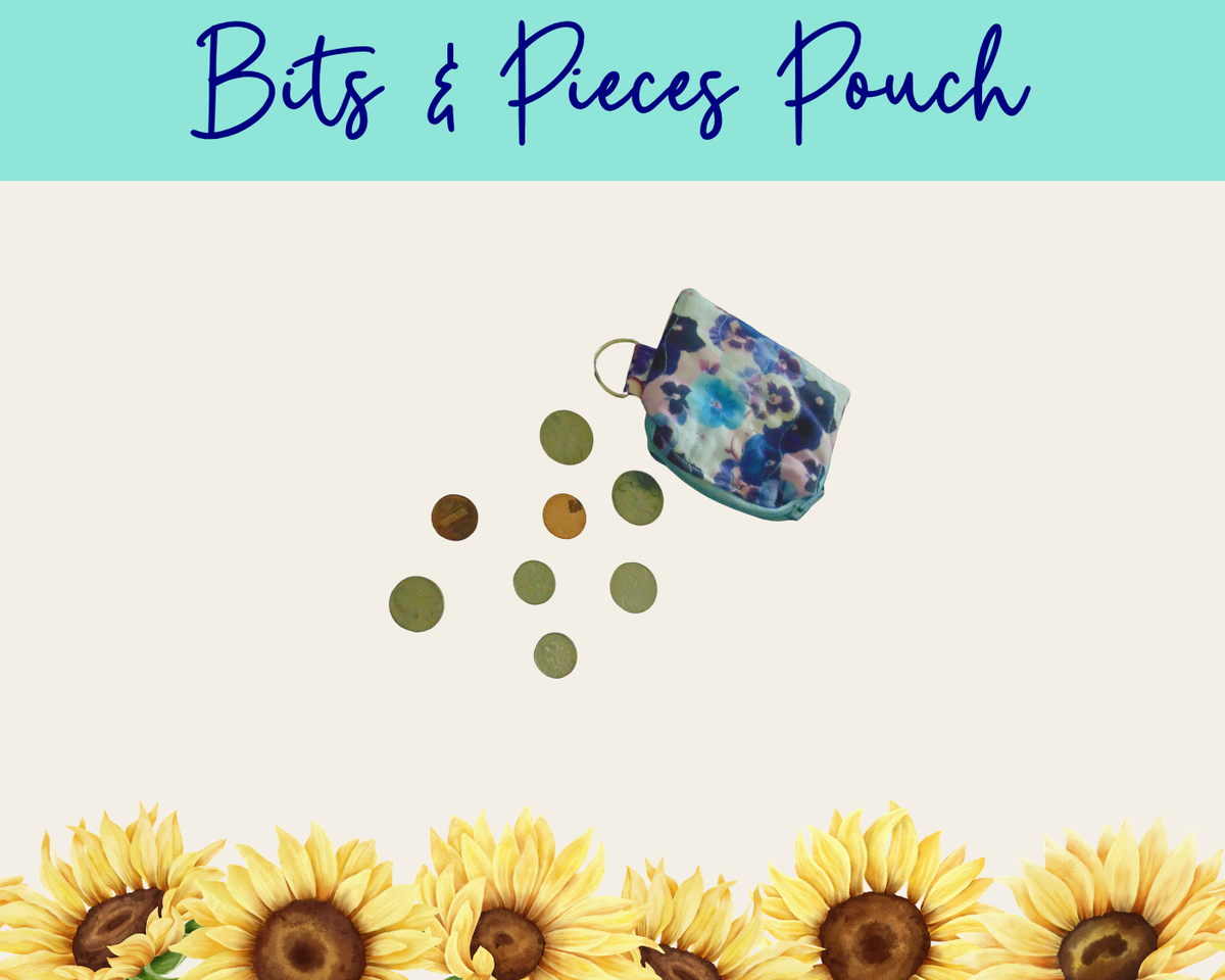 Pansy Meadow Bits & Pieces Pouch | Handmade Fabric Zipper Pouch