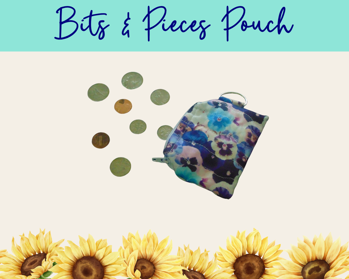 Pansy Meadow Bits & Pieces Pouch | Handmade Fabric Zipper Pouch