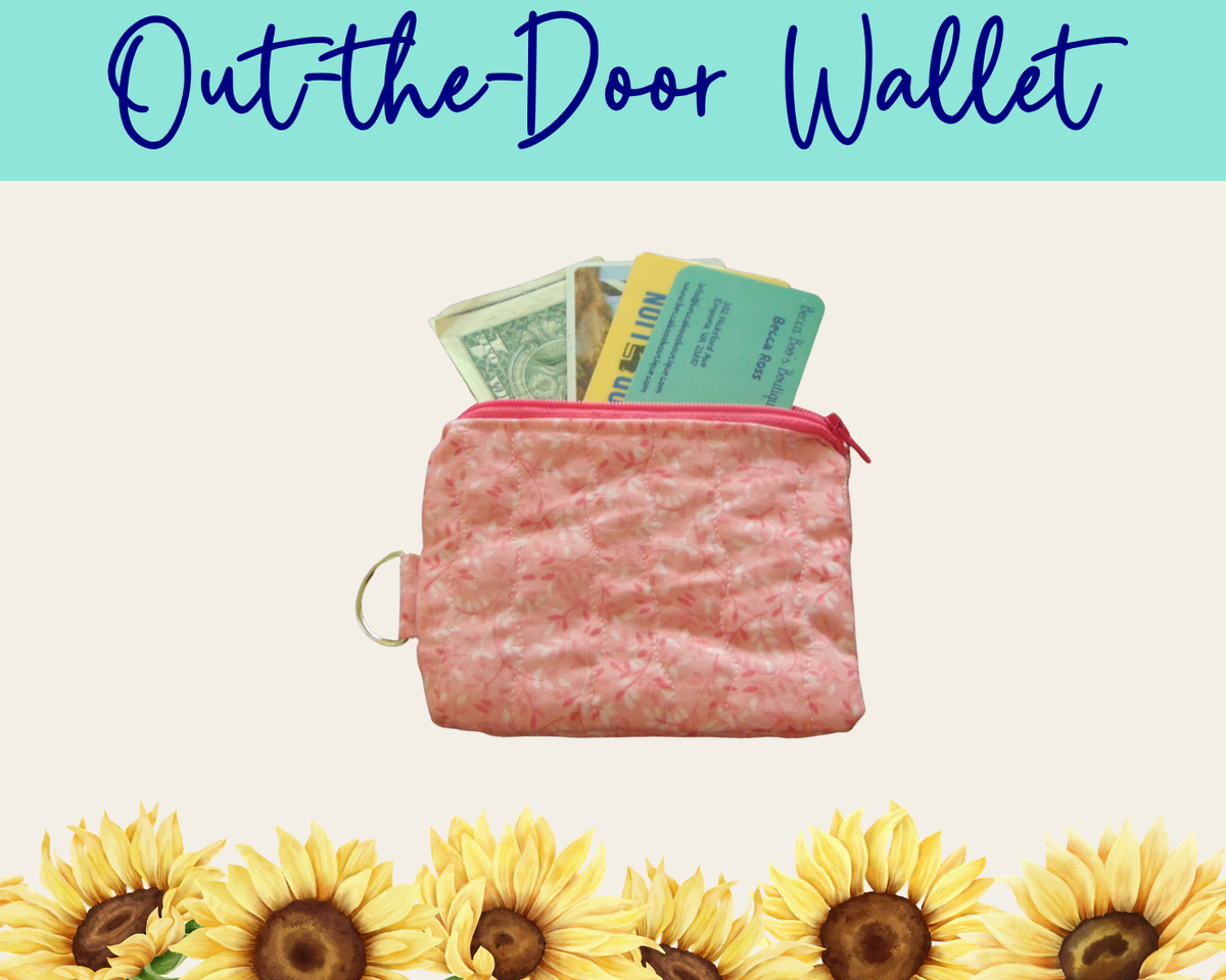 Whispering Vines Pink Out-the-Door Wallet | Handmade Fabric Wallet