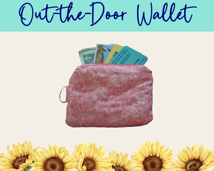 Whispering Vines Pink Out-the-Door Wallet | Handmade Fabric Wallet