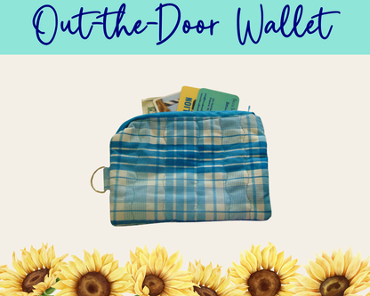 Americana Blue Plaid Out-the-Door Wallet | Handmade Fabric Wallet