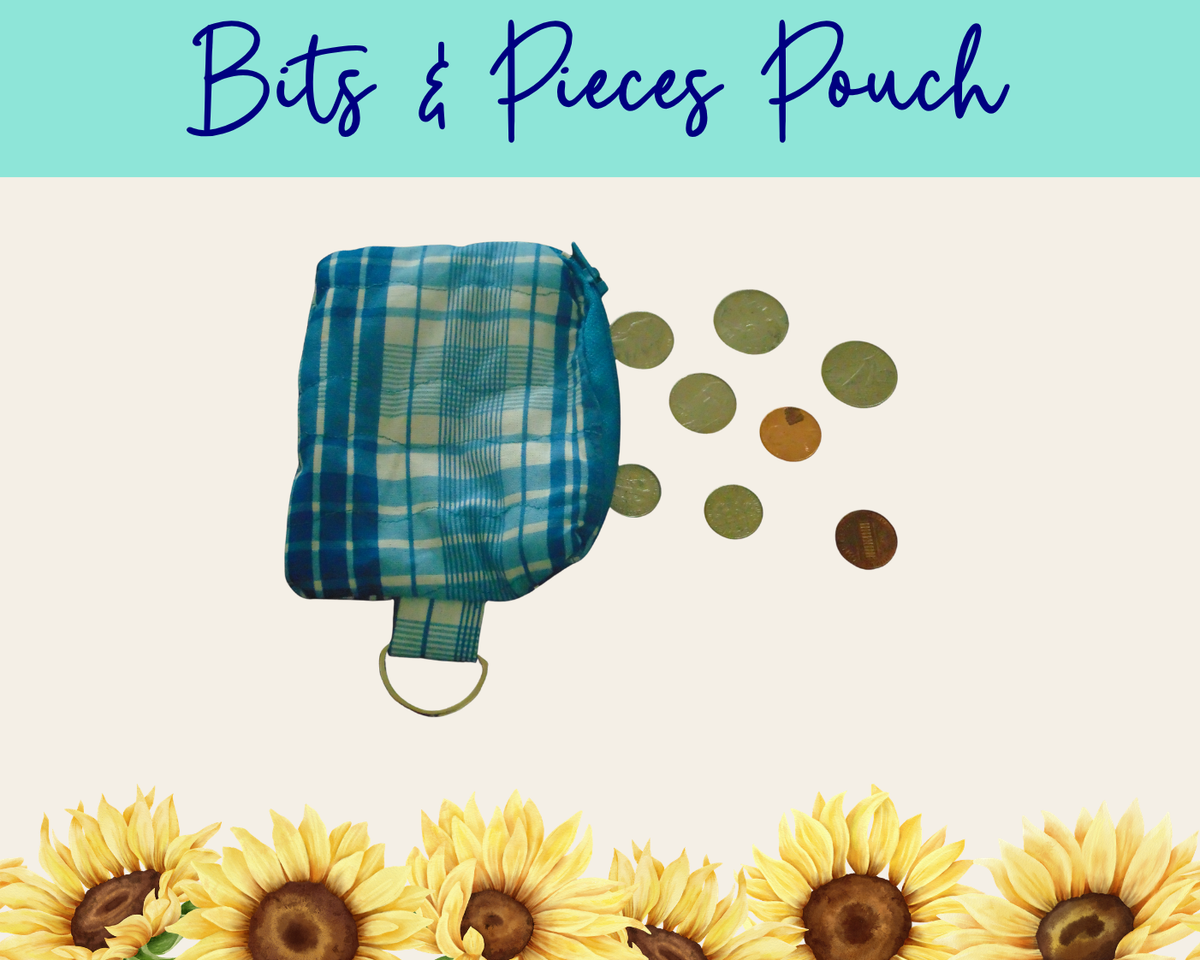 Americana Blue Plaid Bits & Pieces Pouch | Handmade Fabric Zipper Pouch