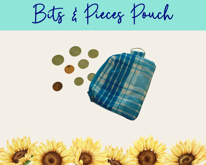Americana Blue Plaid Bits & Pieces Pouch | Handmade Fabric Zipper Pouch