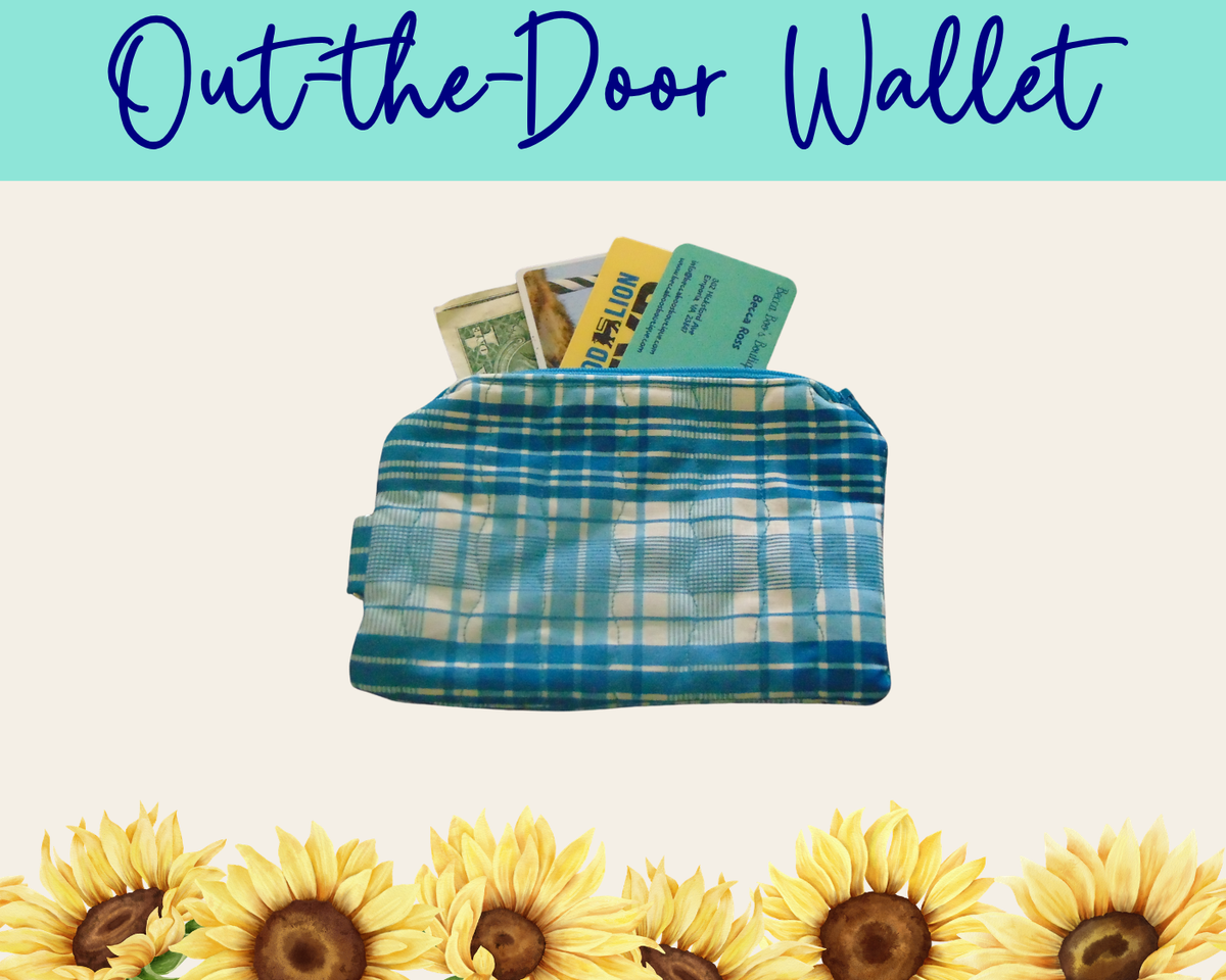 Americana Blue Plaid Out-the-Door Wallet | Handmade Fabric Wallet