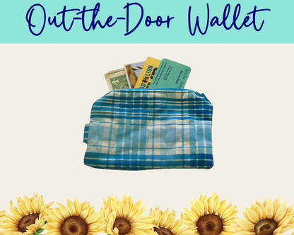 Americana Blue Plaid Out-the-Door Wallet | Handmade Fabric Wallet