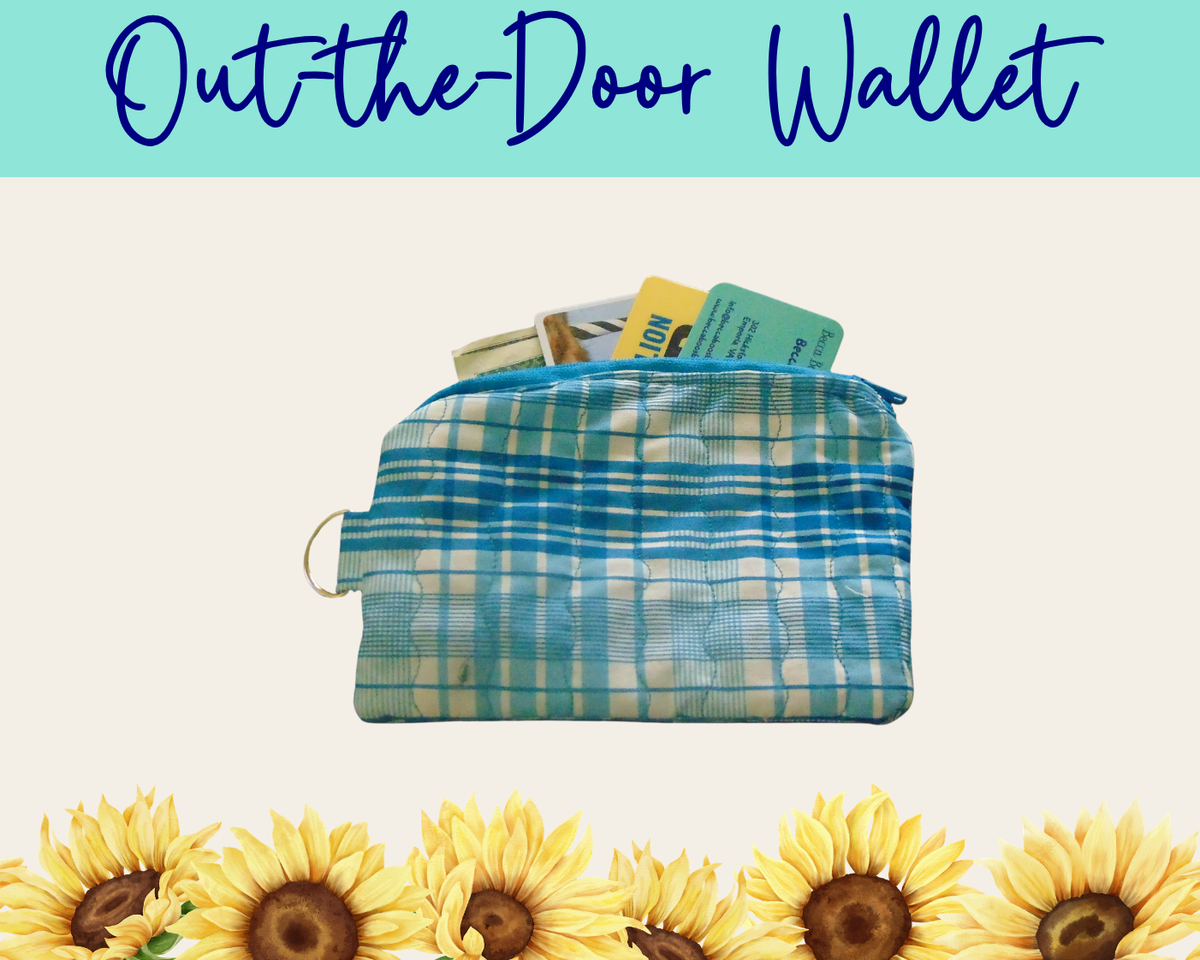 Americana Blue Plaid Out-the-Door Wallet | Handmade Fabric Wallet