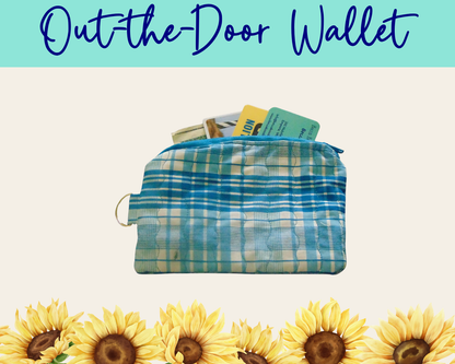 Americana Blue Plaid Out-the-Door Wallet | Handmade Fabric Wallet