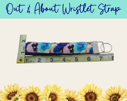 Pansy Meadow Dark Purple Out & About Wristlet Strap | Handmade Fabric Wristlet