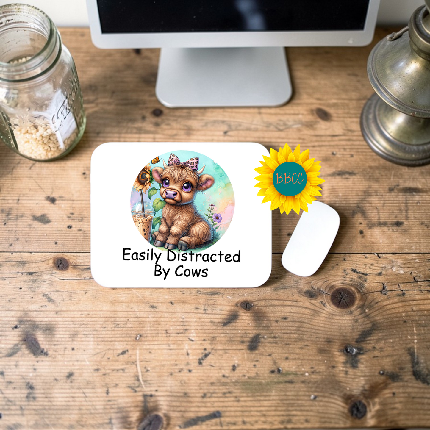 Easily Distracted By Cows Mouse Pad