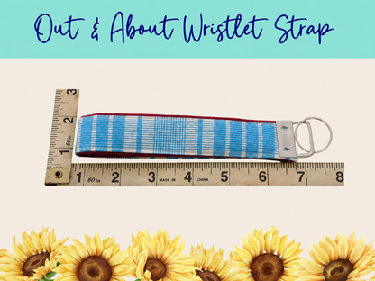 Blue Americana Plaid Out & About Wristlet Strap – Style 1 | Handmade Fabric Wristlet