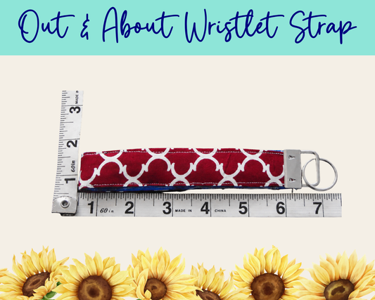 Americana Red Lattice Out & About Wristlet Strap | Handmade Fabric Wristlet
