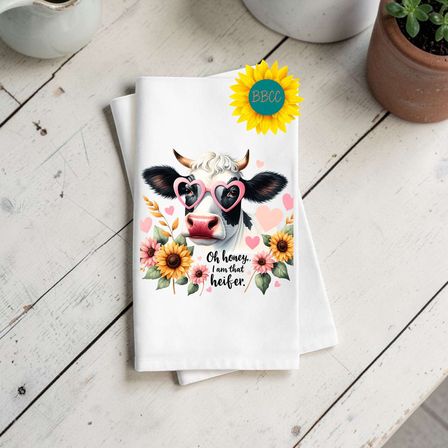 Heifer Energy Cow Tea Towel