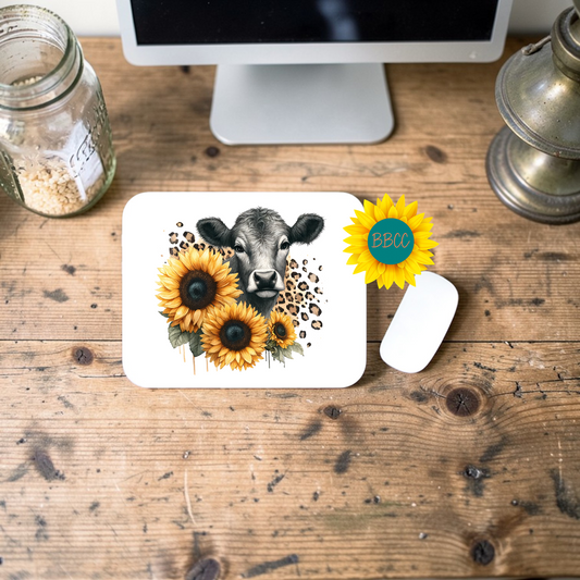 Sunflower Cow Mouse Pad