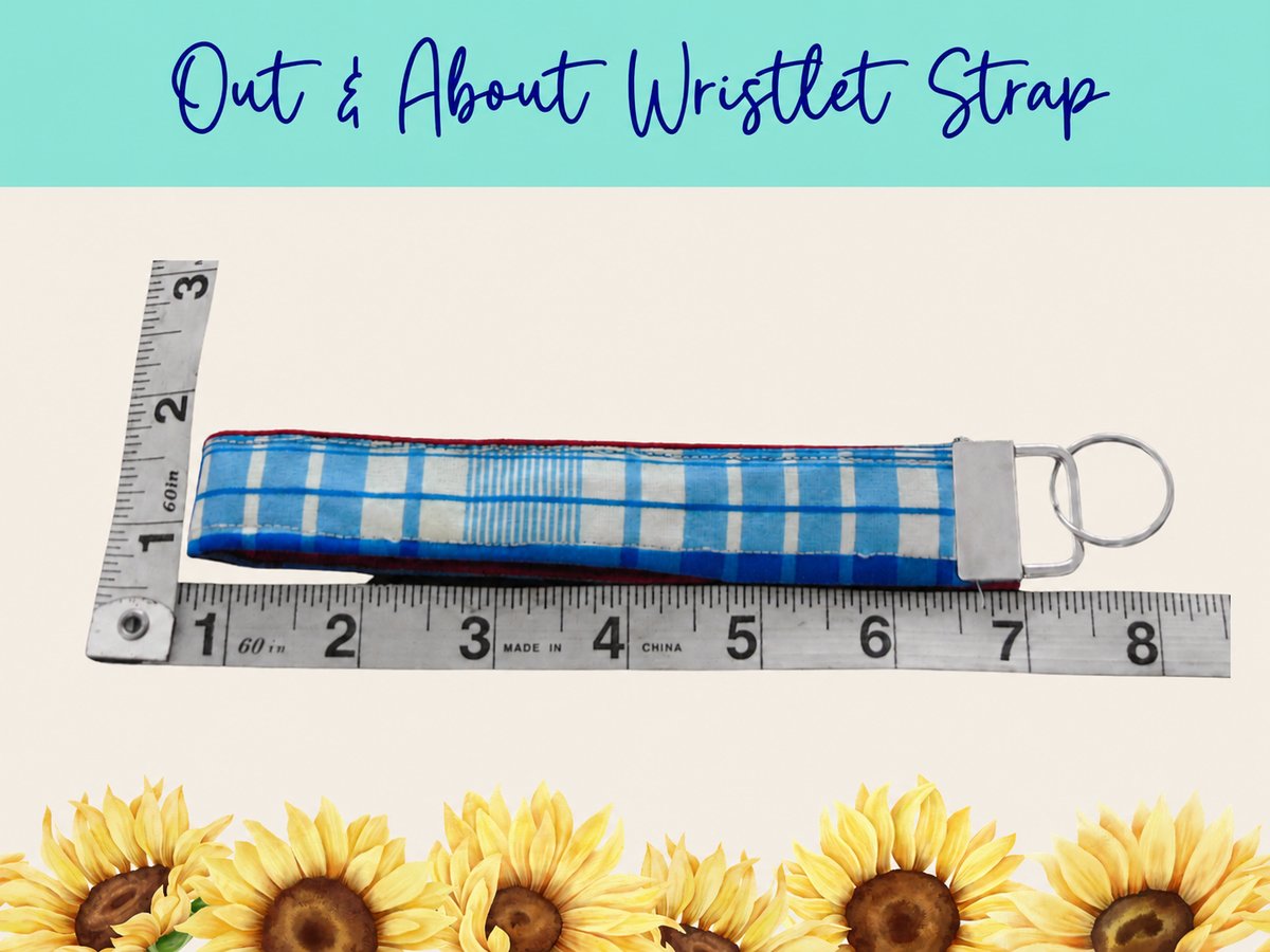 Blue Americana Plaid Out & About Wristlet Strap – Style 2 | Handmade Fabric Wristlet