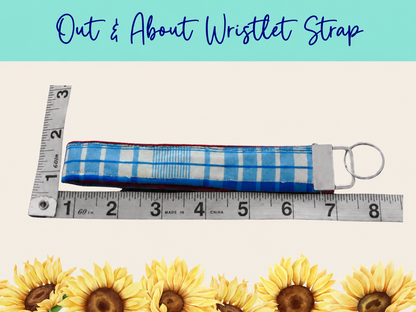 Blue Americana Plaid Out & About Wristlet Strap – Style 2 | Handmade Fabric Wristlet