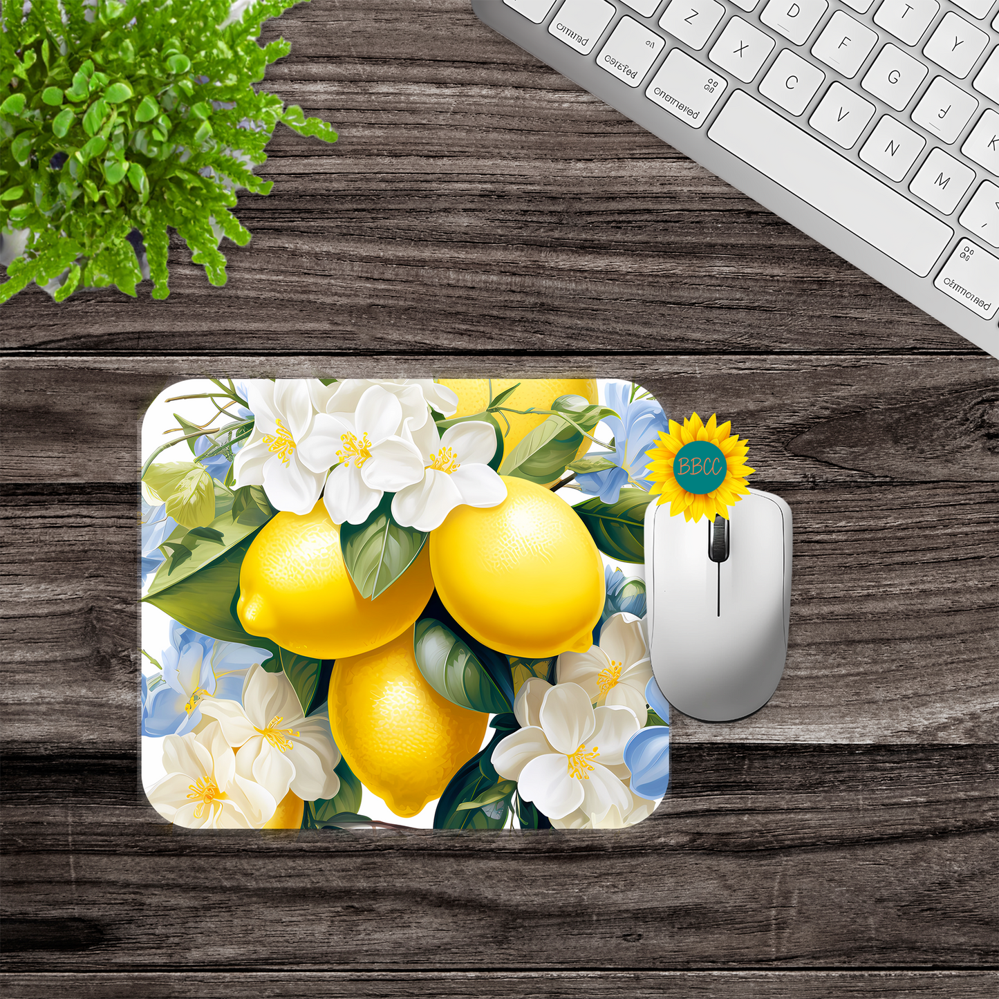 Lemon Blossom Summer Mouse Pad