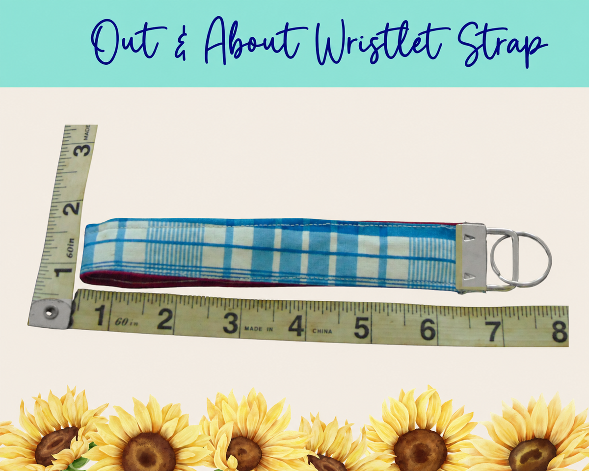 Blue Americana Plaid Out & About Wristlet Strap – Style 3 | Handmade Fabric Wristlet