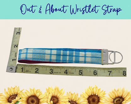 Blue Americana Plaid Out & About Wristlet Strap – Style 3 | Handmade Fabric Wristlet