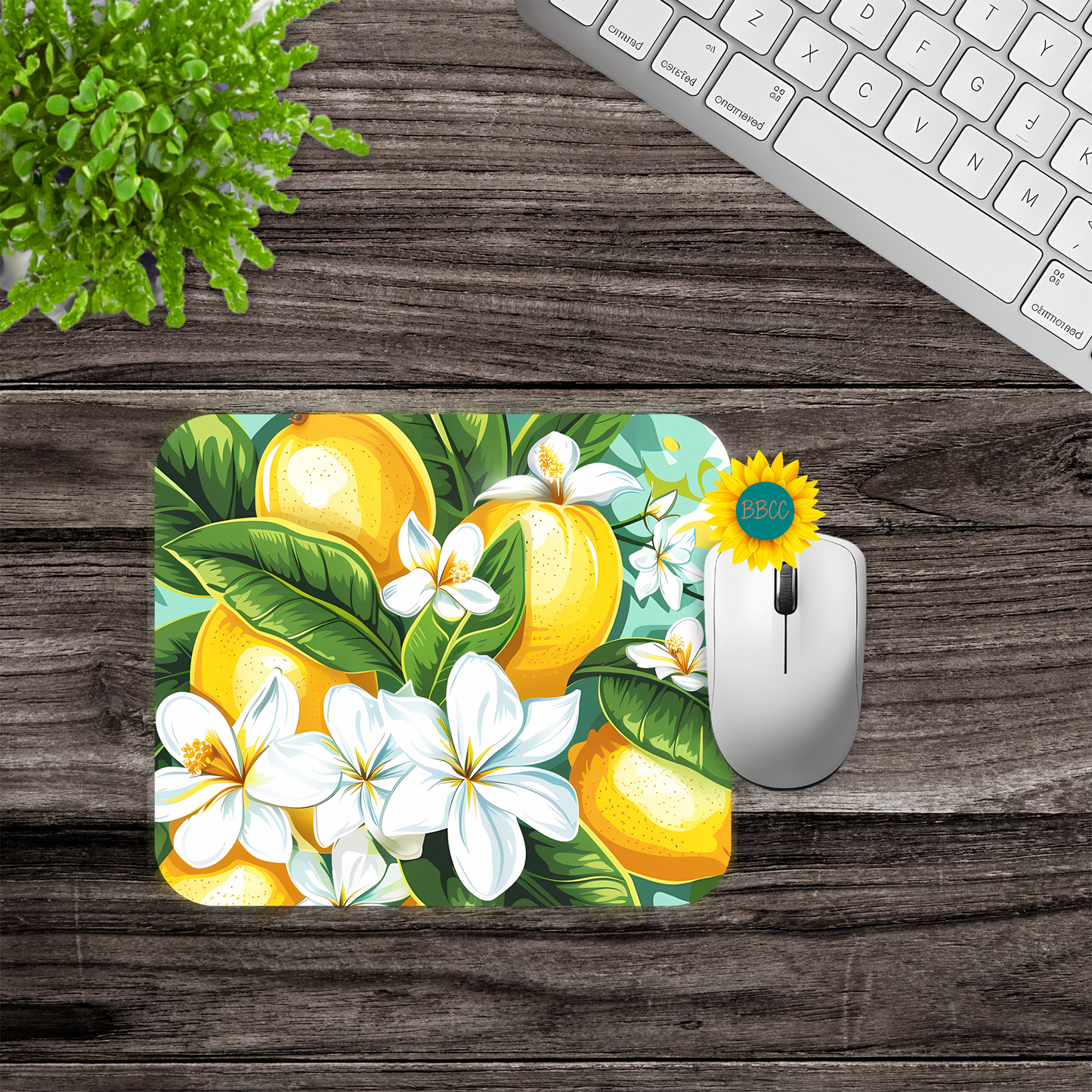 Lemon Blossom Summer Mouse Pad