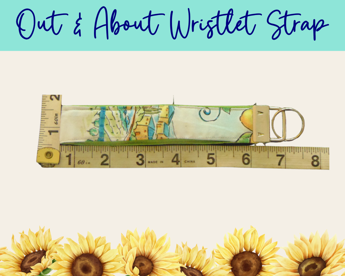 Lemon Grove Patchwork Out & About Wristlet Strap | Handmade Fabric Wristlet