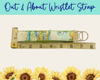 Lemon Grove Patchwork Out & About Wristlet Strap | Handmade Fabric Wristlet