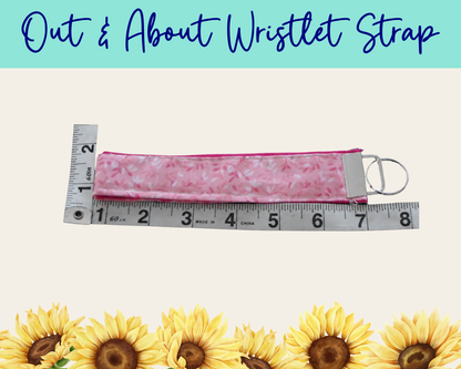 Whispering Vines Pink 1 Out & About Wristlet Strap | Handmade Fabric Wristlet