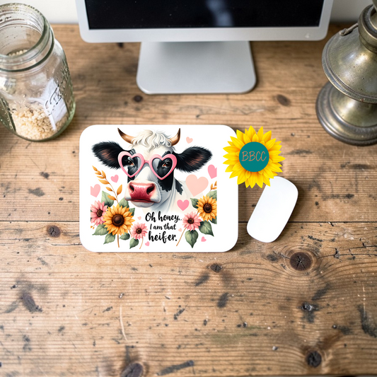 Oh Honey I Am That Heifer Cow Mouse Pad