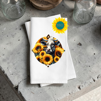 Sunflower Cow Patch Kitchen Tea Towel