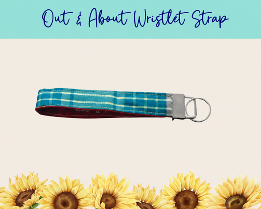 Blue Americana Plaid Out & About Wristlet Strap – Style 3 | Handmade Fabric Wristlet