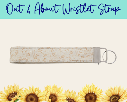 Whispering Vines Brown Out & About Wristlet Strap | Handmade Fabric Wristlet