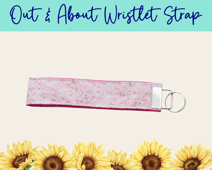 Whispering Vines Pink 2 Out & About Wristlet Strap | Handmade Fabric Wristlet