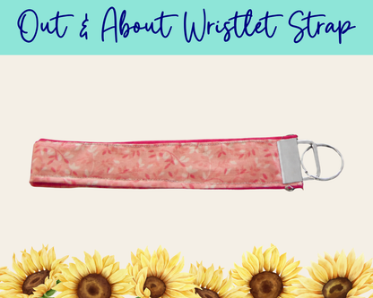 Whispering Vines Pink 1 Out & About Wristlet Strap | Handmade Fabric Wristlet