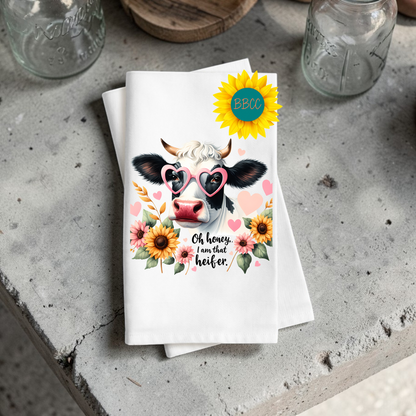 Heifer Energy Cow Tea Towel