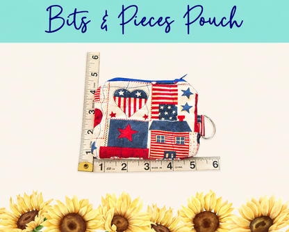 Americana Patchwork 2 Bits & Pieces Pouch | Handmade Fabric Zipper Pouch