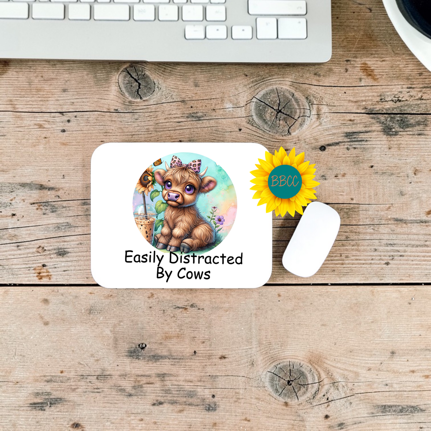 Easily Distracted By Cows Mouse Pad