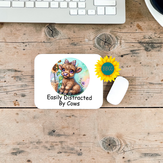 Easily Distracted By Cows Mouse Pad