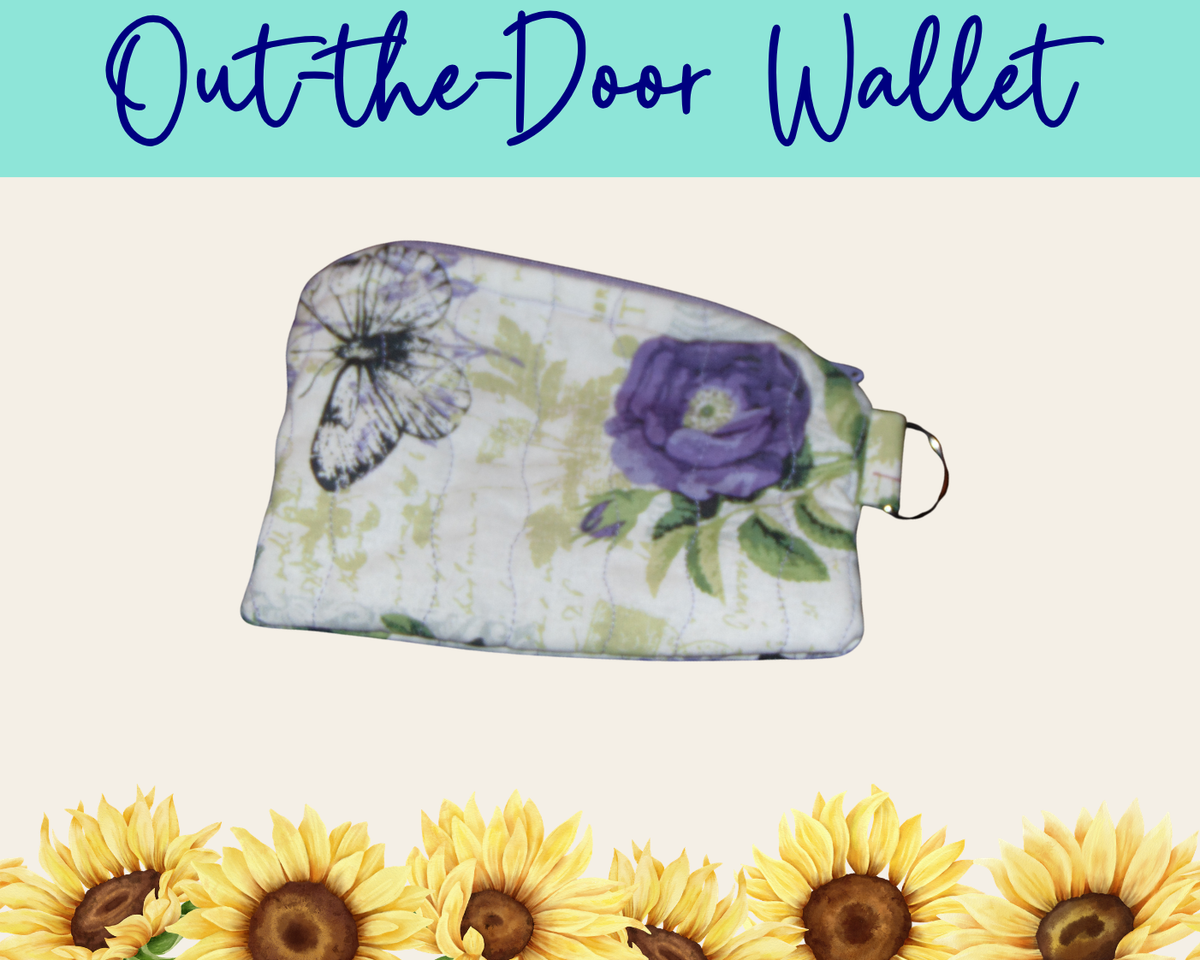 Butterfly Hollow Purple Out-the-Door Wallet | Handmade Fabric Wallet