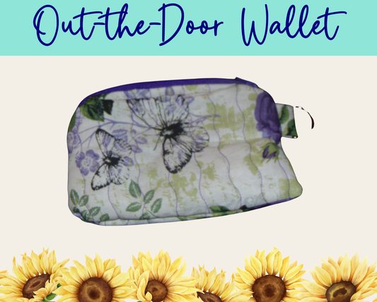 Butterfly Hollow Purple Out-the-Door Wallet | Handmade Fabric Wallet