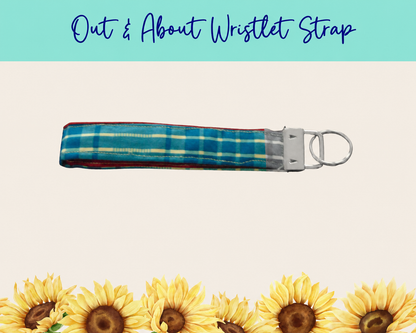 Blue Americana Plaid Out & About Wristlet Strap – Style 3 | Handmade Fabric Wristlet